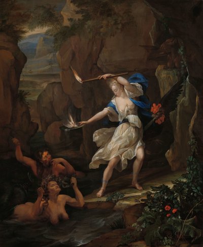 Circé punit Glaucus en transformant Scylla en monstre - Eglon van der Neer