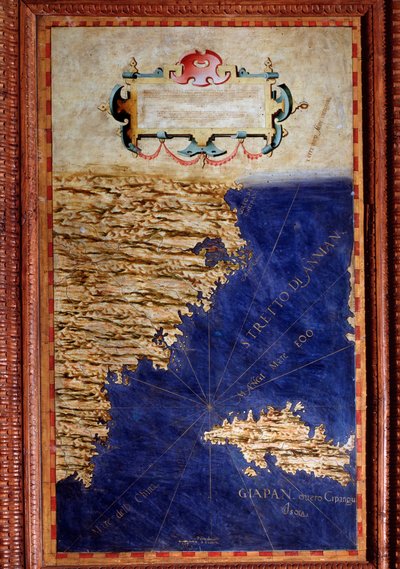 Carte de la Chine et du Japon réalisée par Egnazio Danti (1536-1586) mathématicien, cosmographe et architecte italien. Vers 1567. Florence, Palazzo Vecchio, Sala del Mappamondo - Egnazio Danti