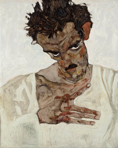 Autoportrait avec tête baissée - Egon Schiele
