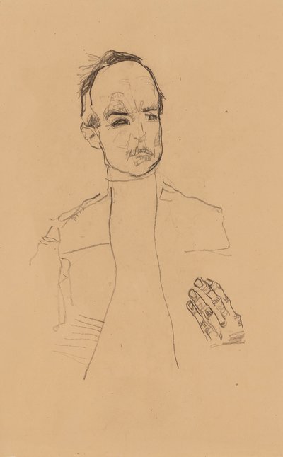 2022 NYR 20682 0724 001(egon schiele boubou assis aux mains jointes étude de portrait dr oska011034) - Egon Schiele