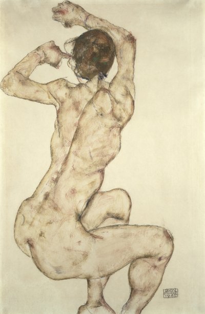 Un nu accroupi, 1915 - Egon Schiele