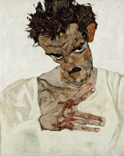 Autoportrait à la tête baissée - Egon Schiele
