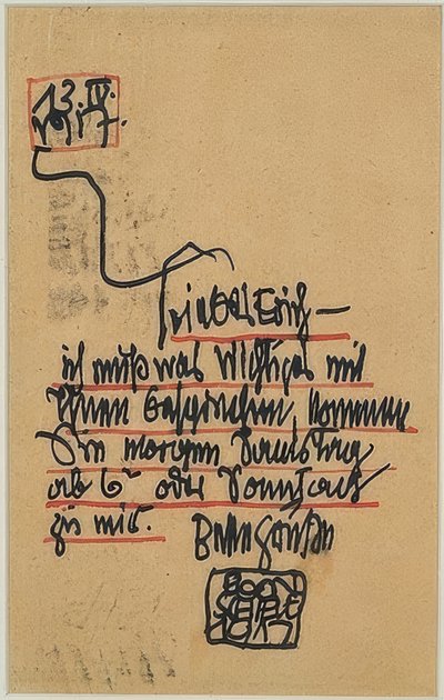 Carte postale manuscrite à Erich Lederer. 1917 - Egon Schiele
