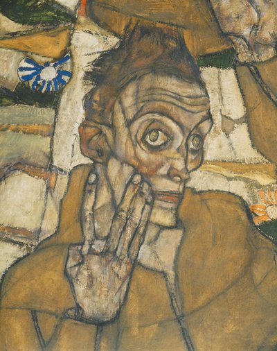 Entschwebung (Die Blinden III), Les aveugles ... (huile et aquarelle sur toile) - Egon Schiele