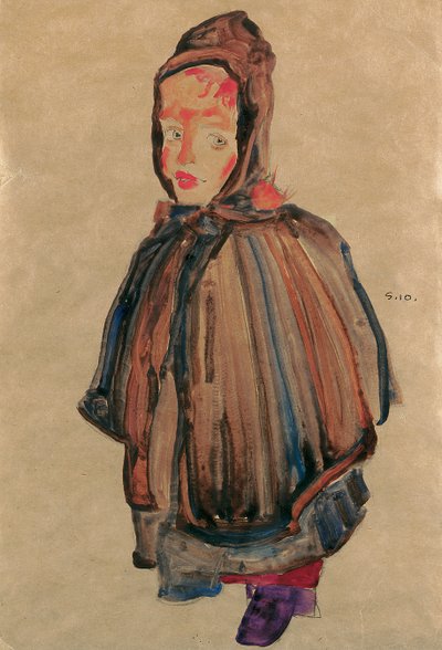 Fille avec capuche, 1910 - Egon Schiele