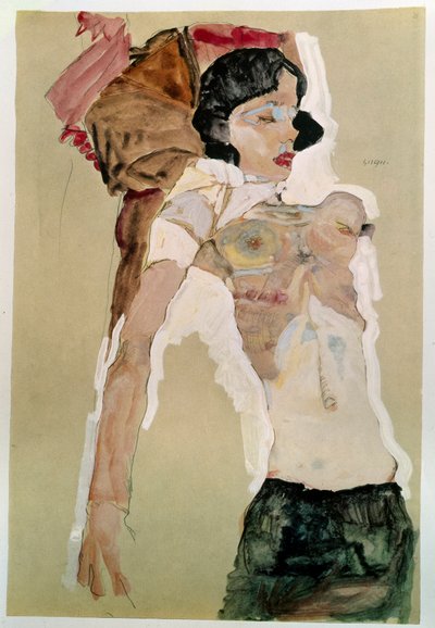 Femme à moitié nue - Egon Schiele