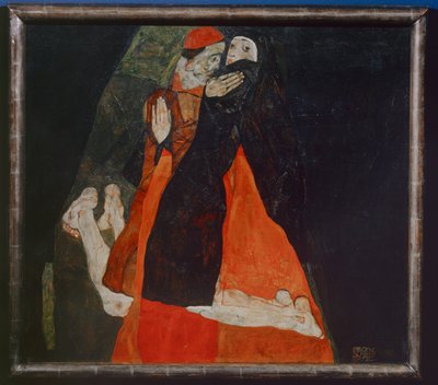 Kardinal und Nonne, Cardinal et nonne ... (huile sur toile) - Egon Schiele