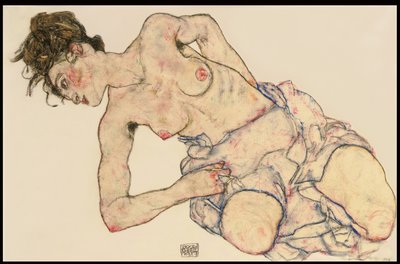 Kneider weiblicher halbakt, 1917 - Egon Schiele