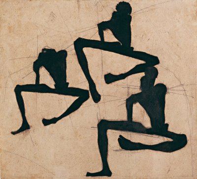 Komposition dreier Männerakte - Egon Schiele