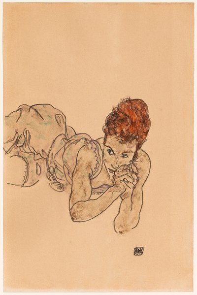 Femme allongée, 1917 - Egon Schiele