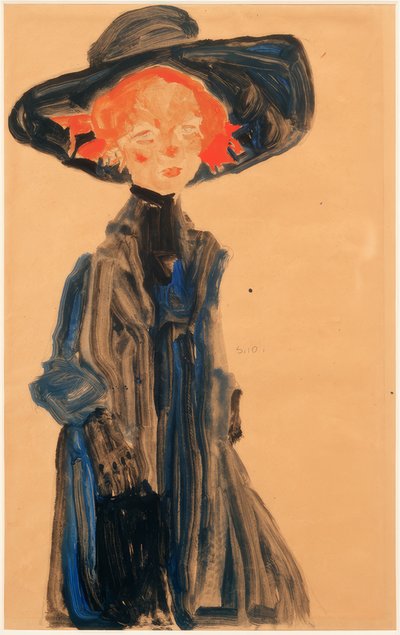 Jeune fille en bleu - Egon Schiele