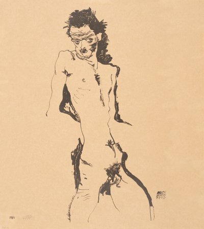 Nu masculin autoportrait, 1912 - Egon Schiele