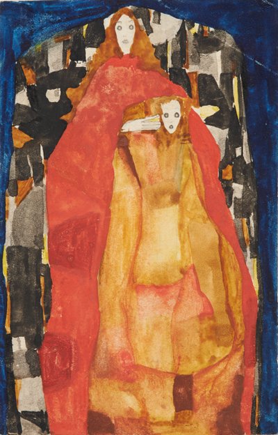 Mère avec enfant en manteau rouge, 1911 - Egon Schiele