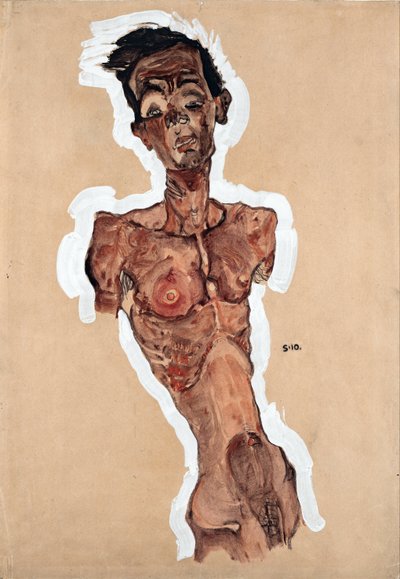 Autoportrait nu - Egon Schiele
