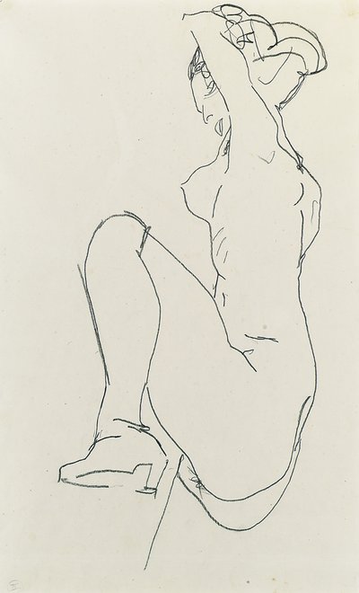 Femme nue prostrée, 1913 - Egon Schiele