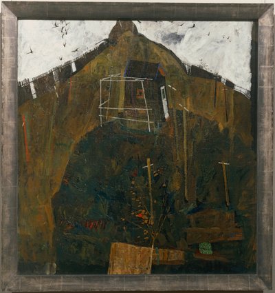 Rabenlandschaft, - Paysage avec corbeaux ... (huile sur toile) - Egon Schiele