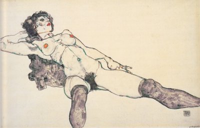 Femme nue allongée avec jambes écartées, 1914 - Egon Schiele