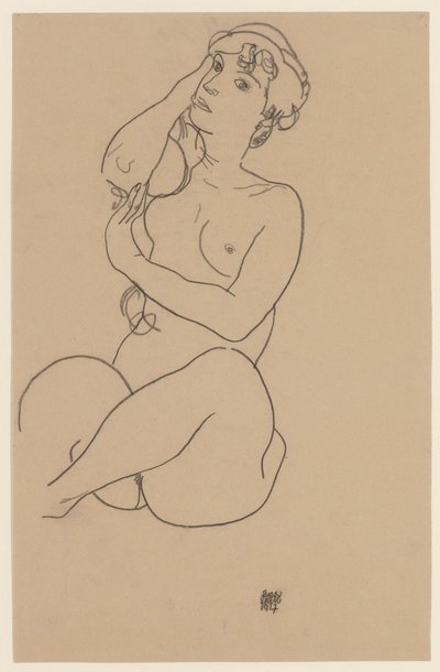 Nu allongé, 1917 - Egon Schiele