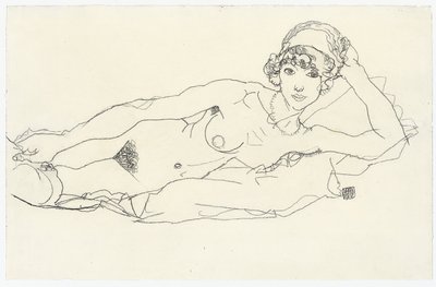Nu couché; Liegender Akt, 1914 - Egon Schiele