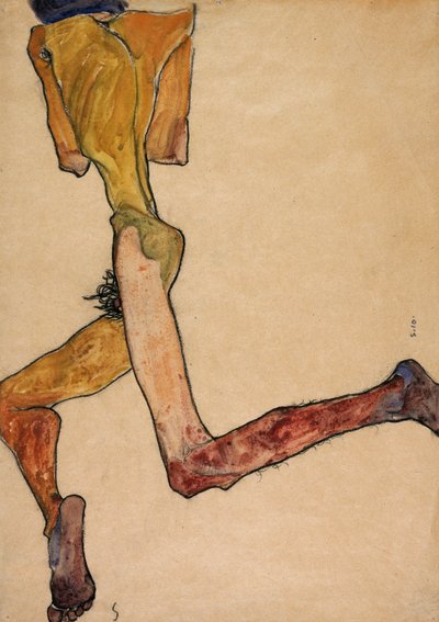 Homme nu allongé, 1910 - Egon Schiele