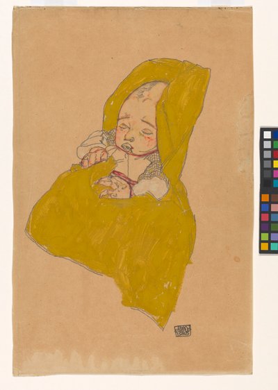 Säugling im Wickelpolster - Egon Schiele