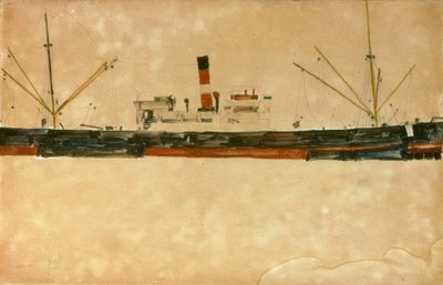 Navires dans le port de Trieste - Egon Schiele