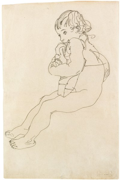 Enfant assis, 1916 - Egon Schiele