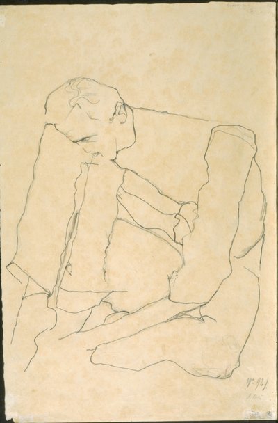 Homme assis (verso) - Egon Schiele