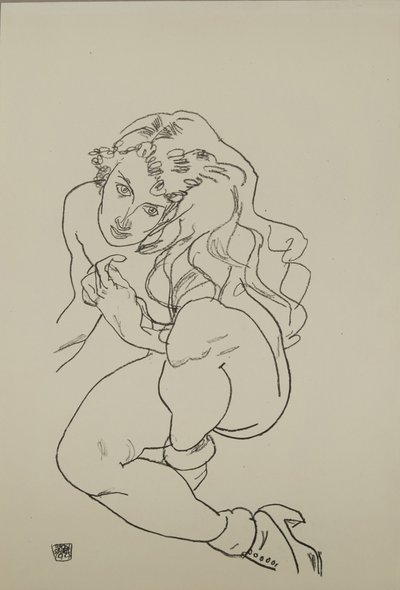 Nu assis, 1917 - Egon Schiele