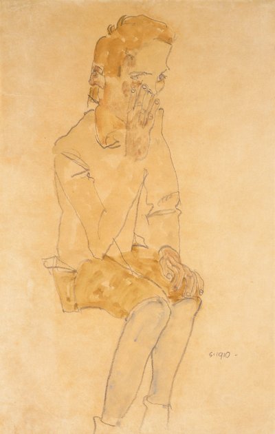 Garçon assis, 1910 - Egon Schiele