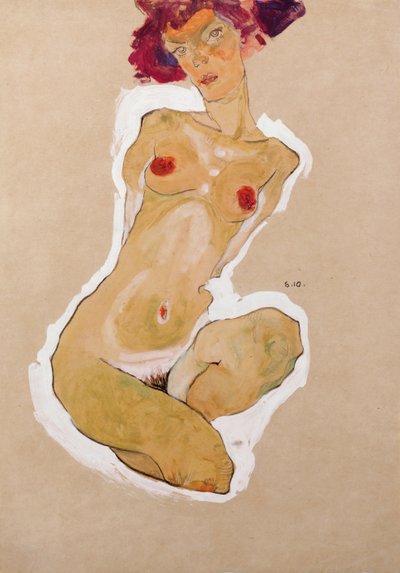 Femme nue accroupie, 1910 - Egon Schiele