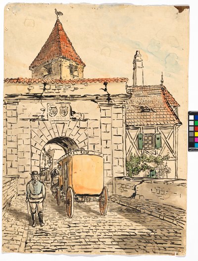 Porte de ville avec calèche (Travail d
