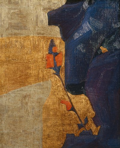 Fleur stylisée sur fond décoratif ... (bronze) - Egon Schiele