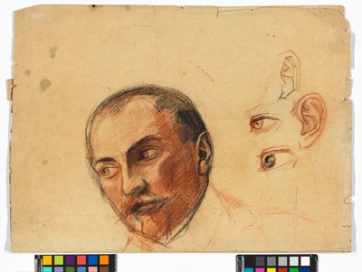 Studienblatt (Kopf, Augen, Ohren) - Egon Schiele