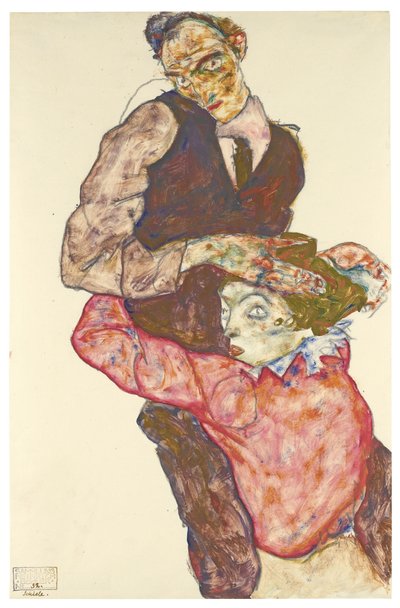 Deux amants Autoportrait avec Wally, 1914-1915 - Egon Schiele
