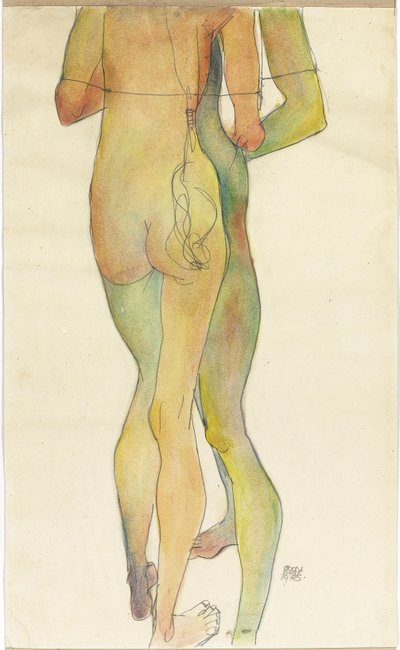Deux nus debout - Egon Schiele