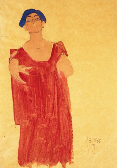Femme aux cheveux bleus - Egon Schiele