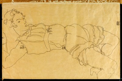 Jeune femme allongée sur le dos, 1915 - Egon Schiele