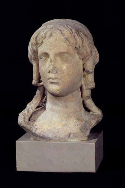 Tête de Bérénice I (c.317-c.275 av. J.-C.) ou Cléopâtre I, période ptolémaïque - Egyptian