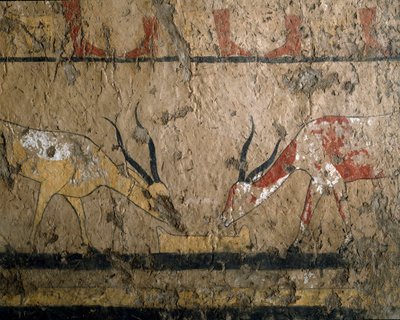 Antiquité égyptienne : élevage de bétail. Fresque de la tombe de la reine Neferou III. 12e dynastie. 2200-2000 av. J.-C. De El Ghebelen. Turin, musée égyptien - Egyptian 12th Dynasty