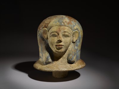 Couvercle de jarre canope en forme de tête - Egyptian 17th Dynasty