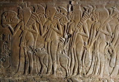 Bas-relief de la tombe de Maia, nourrice de Toutankhamon, Saqqarah, Égypte, civilisation égyptienne, Nouvel Empire, XVIIIe dynastie (détail) - Egyptian 18th Dynasty