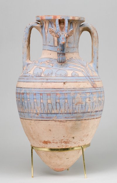 Amphore à ibex peinte en bleu de Malqata, vers 1390-1353 av. J.-C. - Egyptian 18th Dynasty