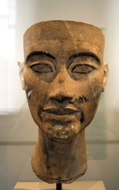 Buste de Néfertiti (c1370- c1330 av. J.-C.) Grande Épouse Royale du pharaon égyptien Akhenaton. Néfertiti et son mari étaient connus pour une révolution religieuse. Ils ont commencé à adorer un seul dieu, Aton, le disque solaire - Egyptian 18th Dynasty
