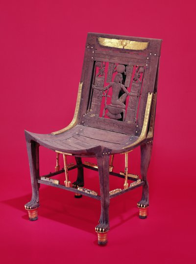 Chaise, de la tombe de Toutankhamon (c.1370-1352 av. J.-C.) représentant l