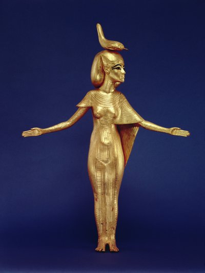 Détail de la déesse Selket du sanctuaire canope, de la tombe de Toutankhamon (vers 1370-1352 av. J.-C.) Nouveau Royaume - Egyptian 18th Dynasty