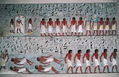Égypte, Louxor, Vallée des Rois, Tombe de Horemheb, peinture murale - Egyptian 18th Dynasty