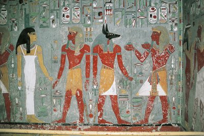 Égypte, Louxor, Vallée des Rois, Tombeau de Horemheb, peinture murale - Egyptian 18th Dynasty