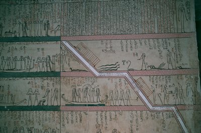 Égypte, Louxor, Vallée des Rois, tombe de Thoutmosis III, fresques de la chambre funéraire - Egyptian 18th Dynasty