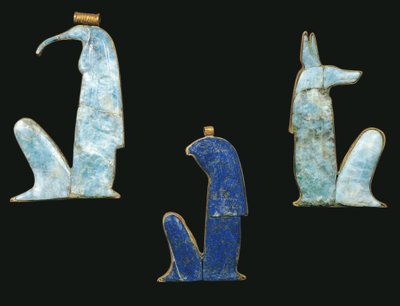 Égypte, Thèbes, Louxor, Vallée des Rois, Tombe de Toutankhamon, trésors de Toutankhamon, amulettes - Egyptian 18th Dynasty